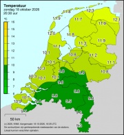 Weerkaart KNMI Temperatuur