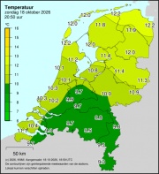Weerkaart KNMI Temperatuur