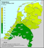 Weerkaart KNMI Temperatuur