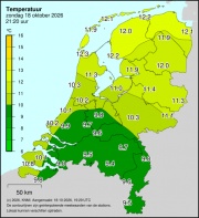 Weerkaart KNMI Temperatuur