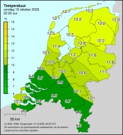 Weerkaart KNMI Temperatuur