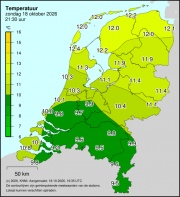 Weerkaart KNMI Temperatuur