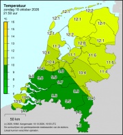 Weerkaart KNMI Temperatuur