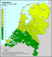 Weerkaart KNMI Temperatuur