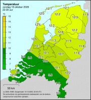 Weerkaart KNMI Temperatuur