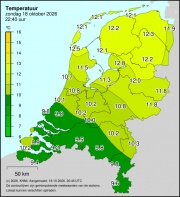 Weerkaart KNMI Temperatuur