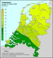 Weerkaart KNMI Temperatuur