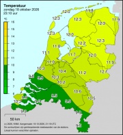 Weerkaart KNMI Temperatuur