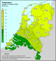 Weerkaart KNMI Temperatuur
