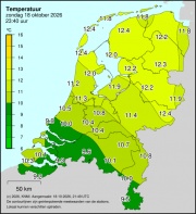 Weerkaart KNMI Temperatuur