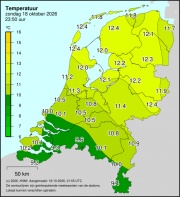Weerkaart KNMI Temperatuur