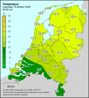 Weerkaart KNMI Temperatuur