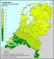 Weerkaart KNMI Temperatuur
