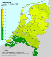 Weerkaart KNMI Temperatuur