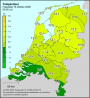 Weerkaart KNMI Temperatuur