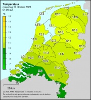 Weerkaart KNMI Temperatuur