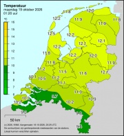 Weerkaart KNMI Temperatuur
