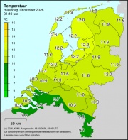 Weerkaart KNMI Temperatuur