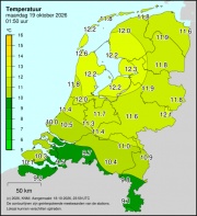 Weerkaart KNMI Temperatuur