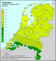 Weerkaart KNMI Temperatuur