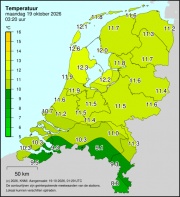 Weerkaart KNMI Temperatuur