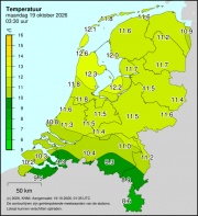 Weerkaart KNMI Temperatuur