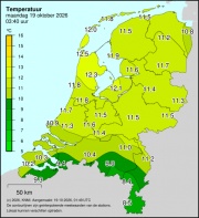 Weerkaart KNMI Temperatuur