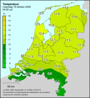Weerkaart KNMI Temperatuur
