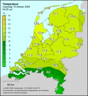 Weerkaart KNMI Temperatuur