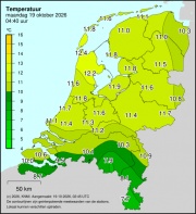 Weerkaart KNMI Temperatuur