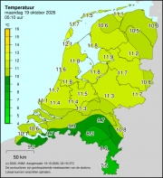 Weerkaart KNMI Temperatuur