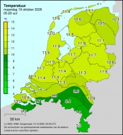 Weerkaart KNMI Temperatuur