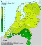Weerkaart KNMI Temperatuur