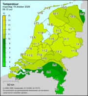 Weerkaart KNMI Temperatuur