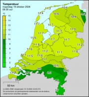 Weerkaart KNMI Temperatuur