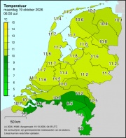 Weerkaart KNMI Temperatuur