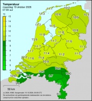 Weerkaart KNMI Temperatuur