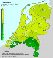 Weerkaart KNMI Temperatuur