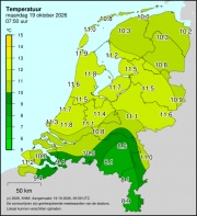 Weerkaart KNMI Temperatuur