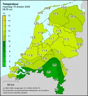 Weerkaart KNMI Temperatuur