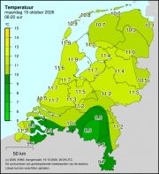 Weerkaart KNMI Temperatuur