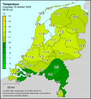 Weerkaart KNMI Temperatuur