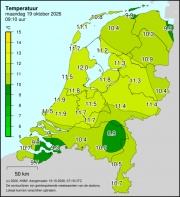 Weerkaart KNMI Temperatuur