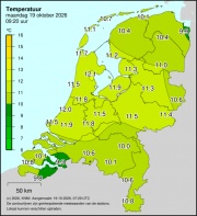 Weerkaart KNMI Temperatuur