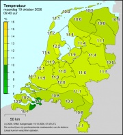 Weerkaart KNMI Temperatuur