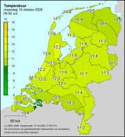 Weerkaart KNMI Temperatuur