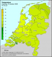 Weerkaart KNMI Temperatuur