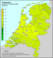 Weerkaart KNMI Temperatuur