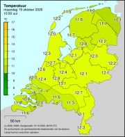 Weerkaart KNMI Temperatuur