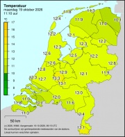 Weerkaart KNMI Temperatuur